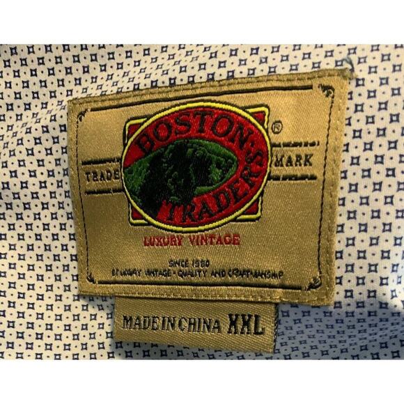 Boston Traders Shirt Mens 2XL Short Sleeve Chest Pocket Button Up Casual Preppy - Picture 5 of 7